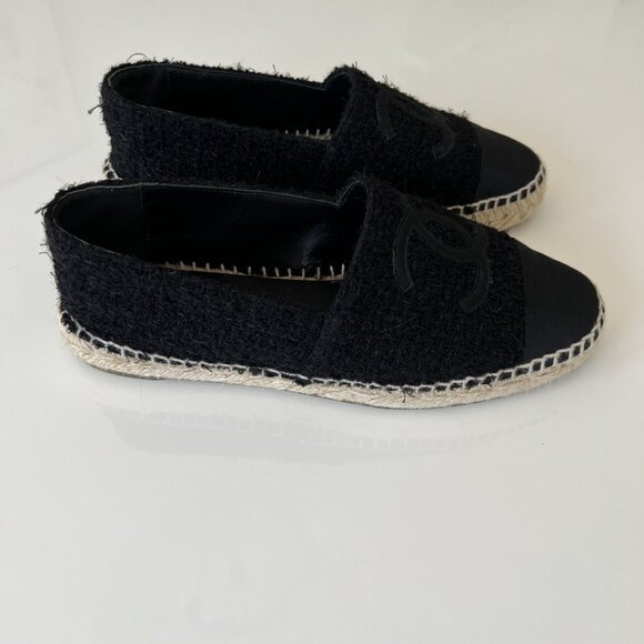 Chanel Authentic Espadrilles Black Tweed - Picture 3 of 6